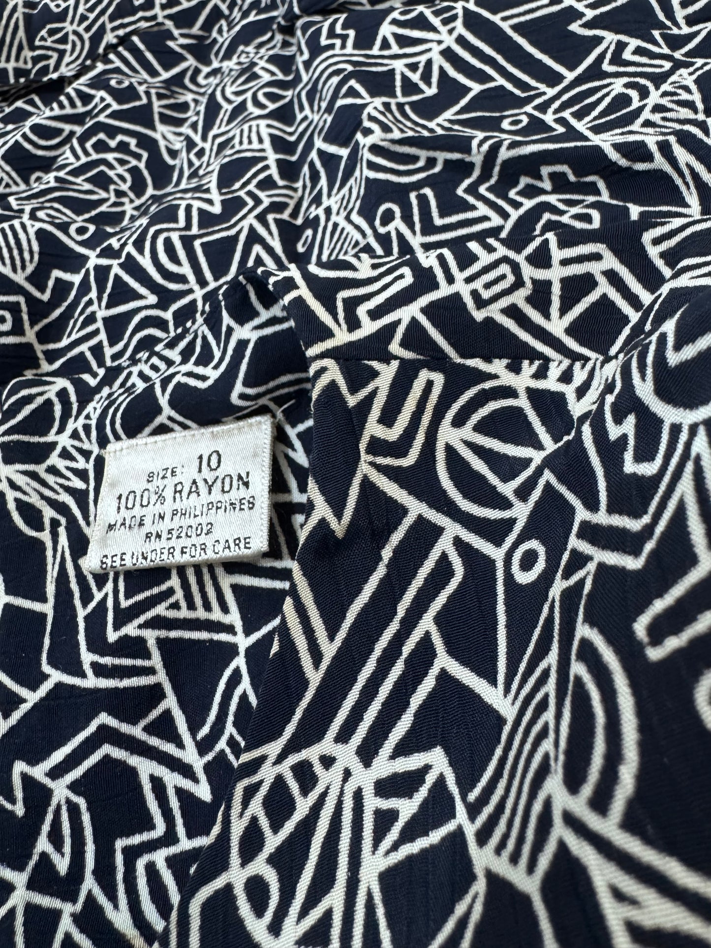 '80s Liz Clairborne Drop Waist Abstract Print Dress - DEF.