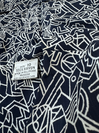 '80s Liz Clairborne Drop Waist Abstract Print Dress - DEF.