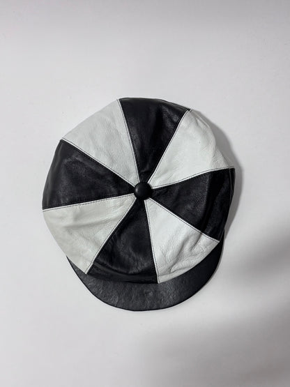'90s Vintage Real Leather Newsboy Hat