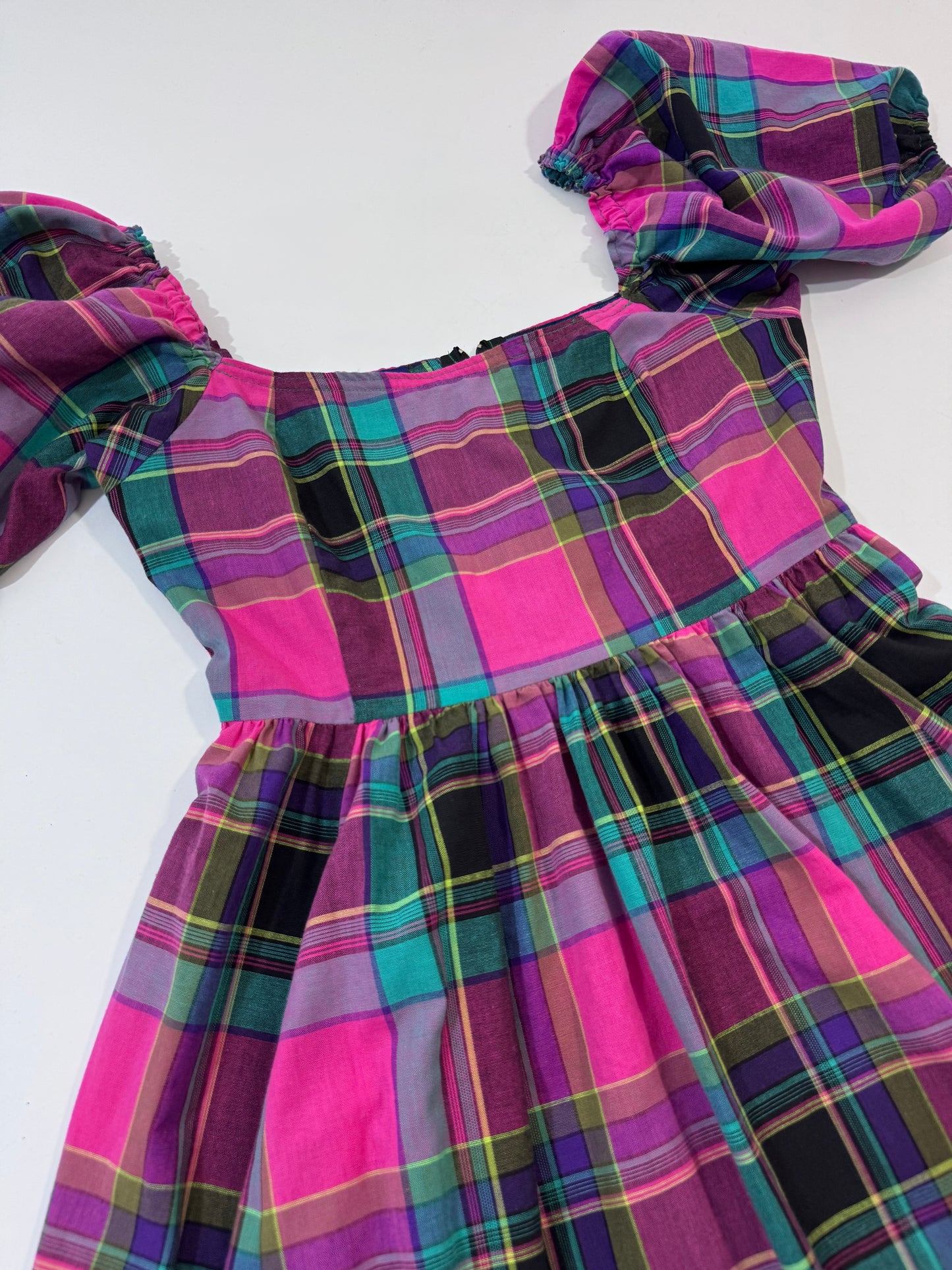 '80s Vintage Tailored Checkered Dress