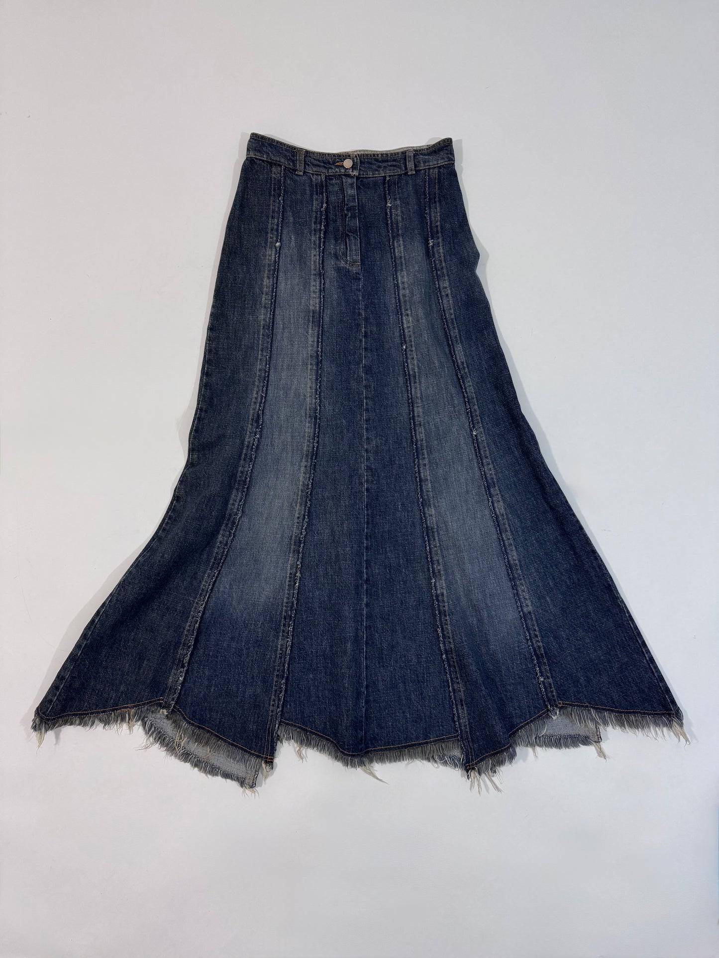 Roccobarocco Vintage Long Denim Skirt