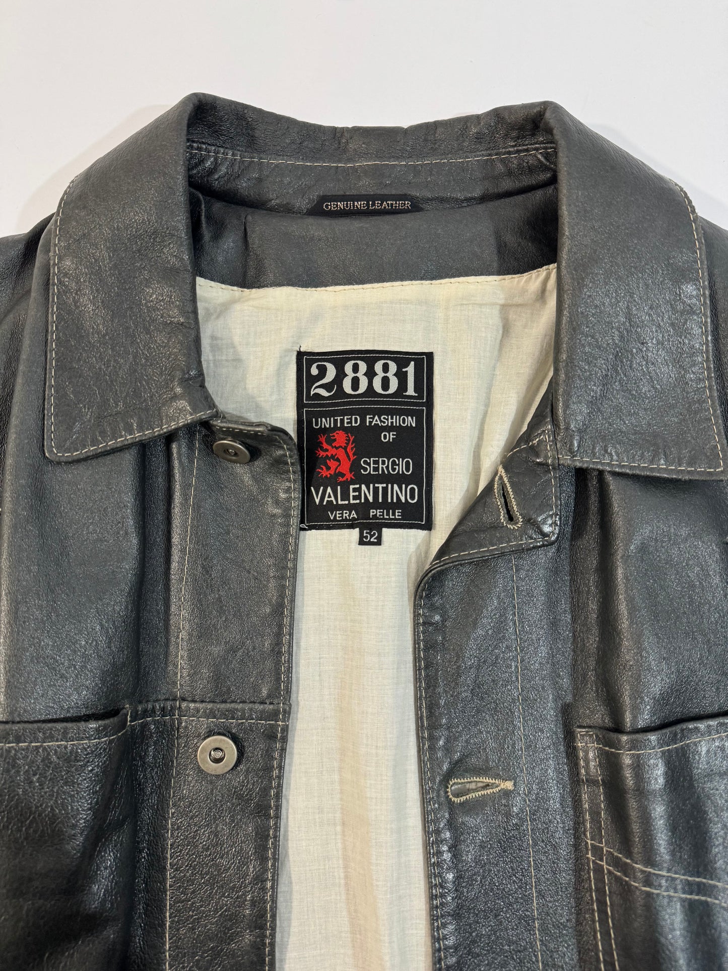 Gun-Metal Grey Vintage Leather Jacket