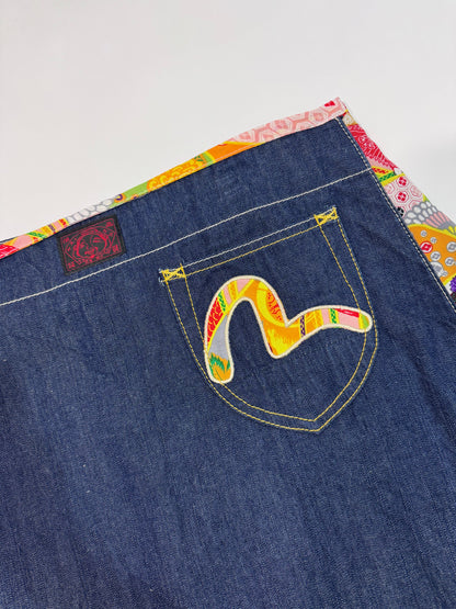 Evisu Vintage Denim Wrap Skirt