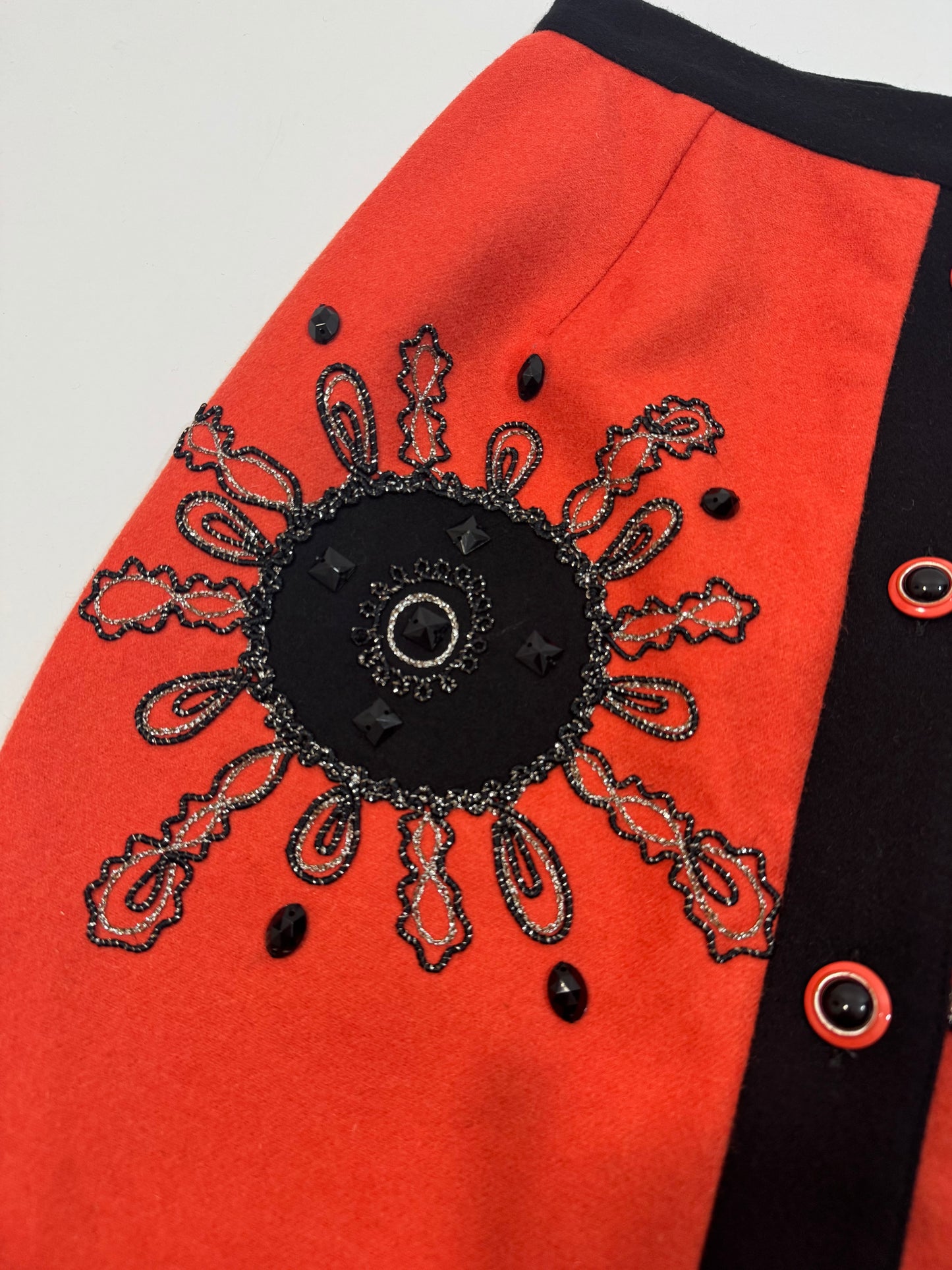Vintage Wool Embroidered Skirt