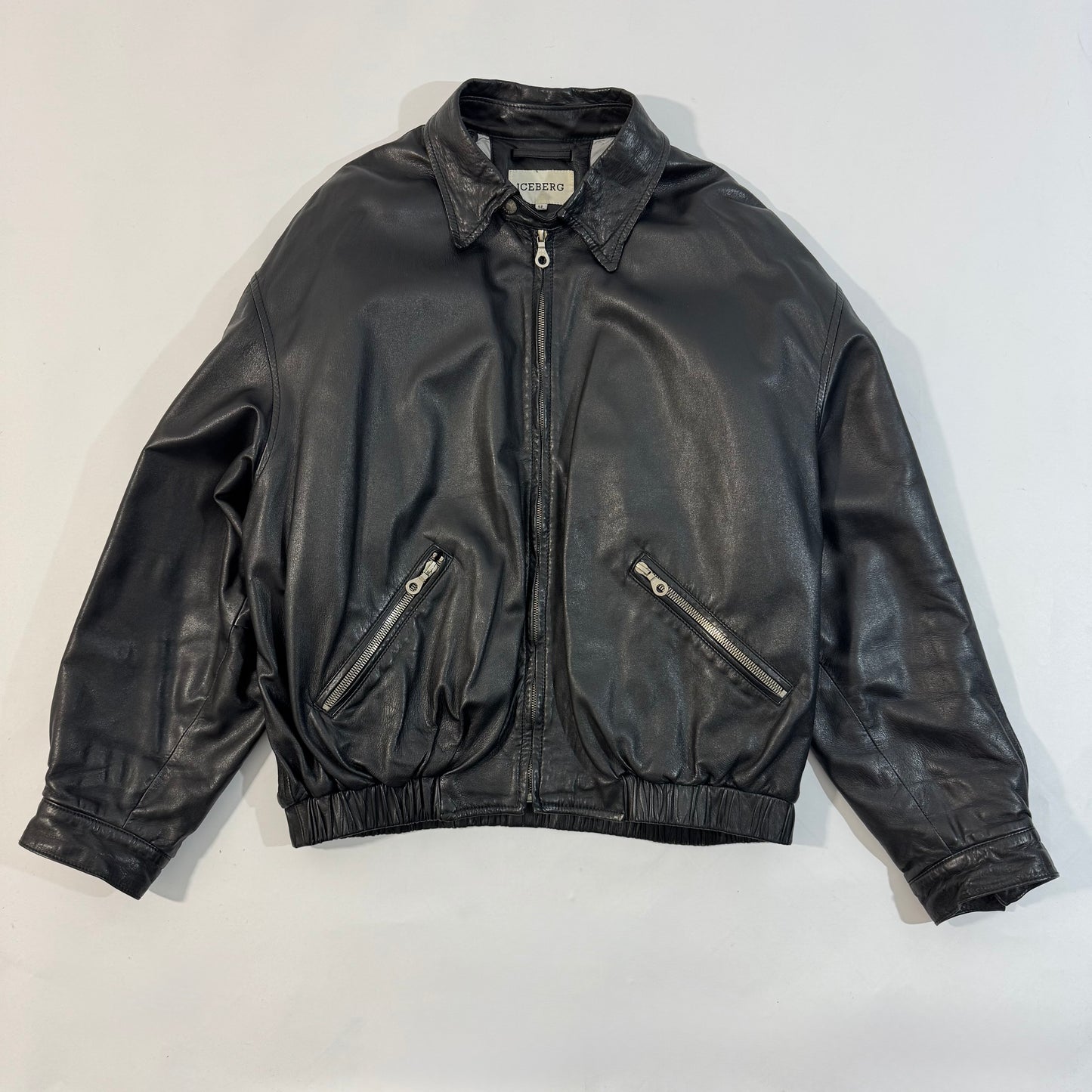 ARCHIVE - 1995 Iceberg Leather Bomber - Tom & Jerry Reflective Patch