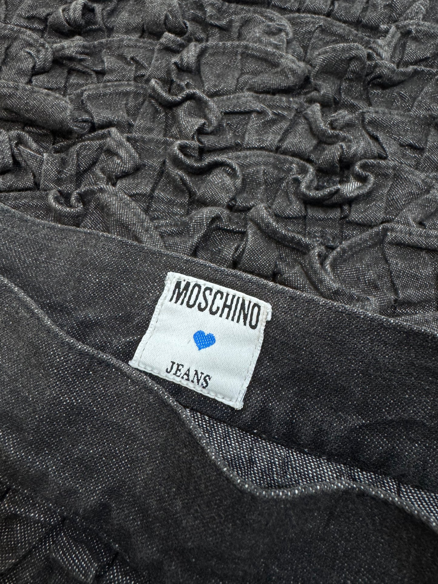 Moschino '80s Vintage Ruffled Denim Skirt