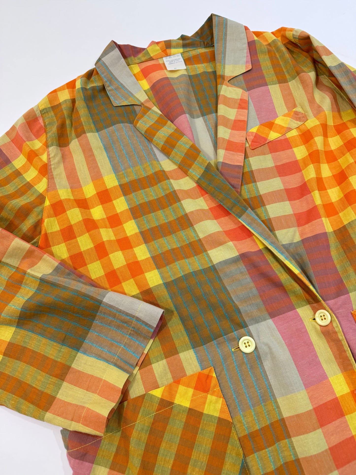 '80s Madras Cotton Oversized Blazer