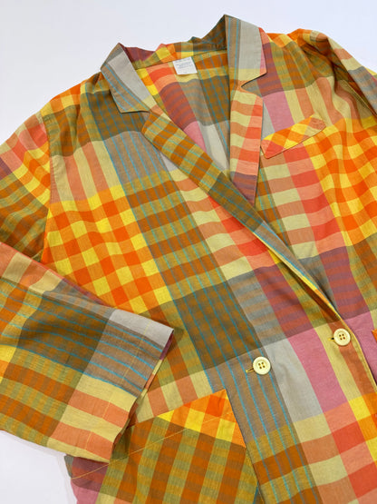 '80s Madras Cotton Oversized Blazer
