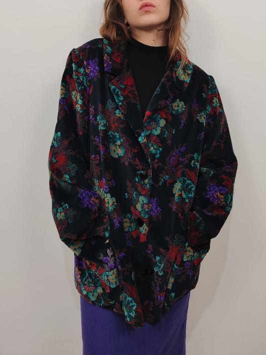 Vintage Velour Floral Blazer