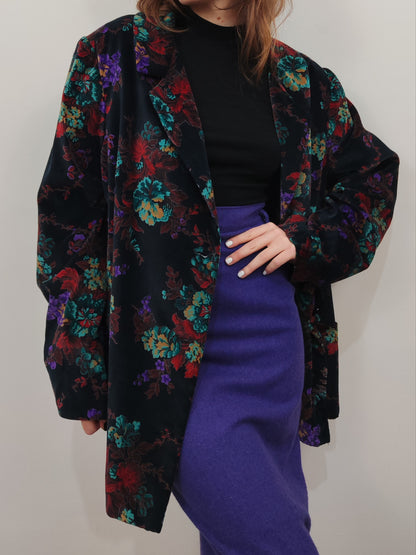 Vintage Velour Floral Blazer