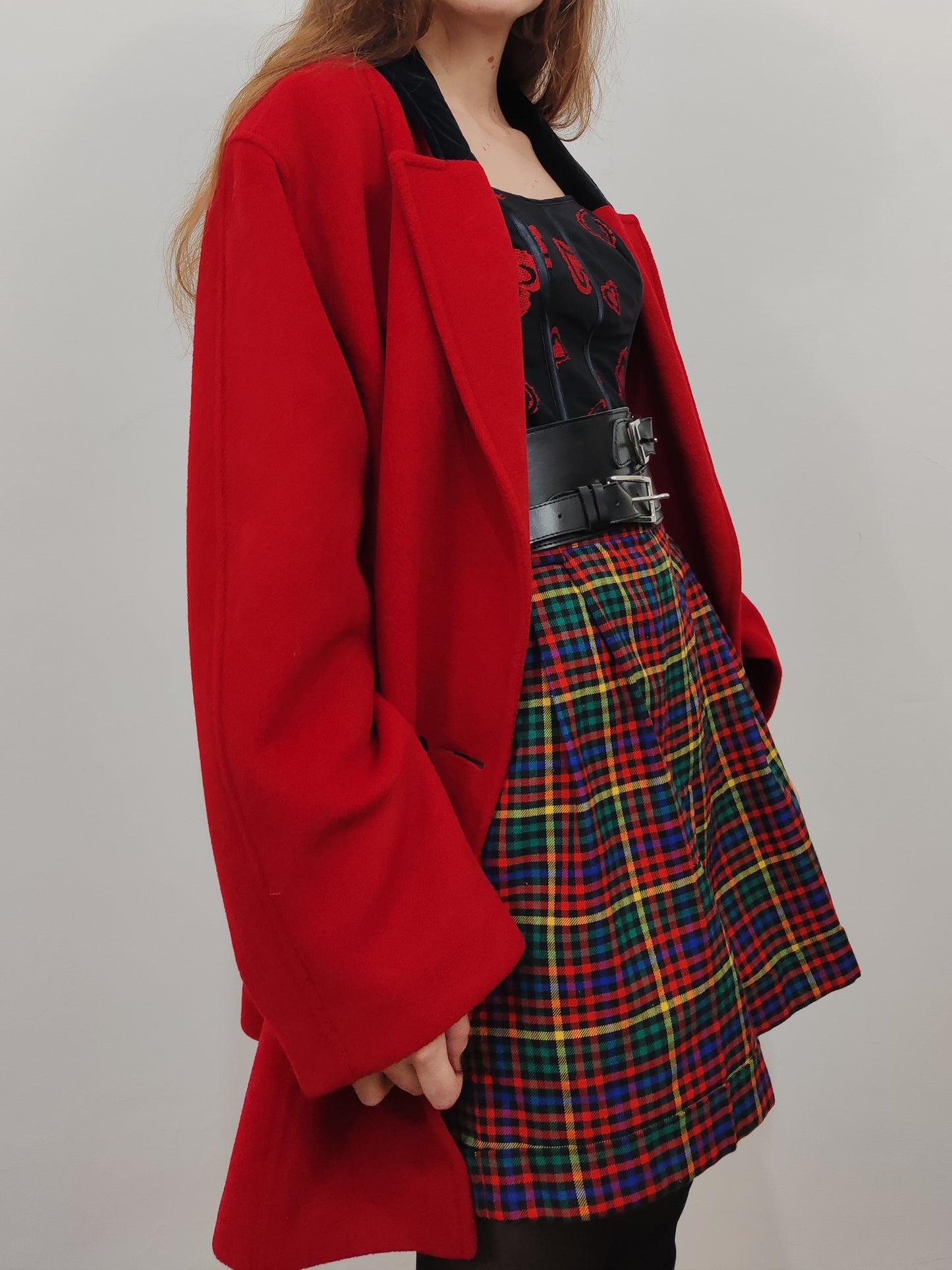 '80s 100% Virgin Wool Red Coat