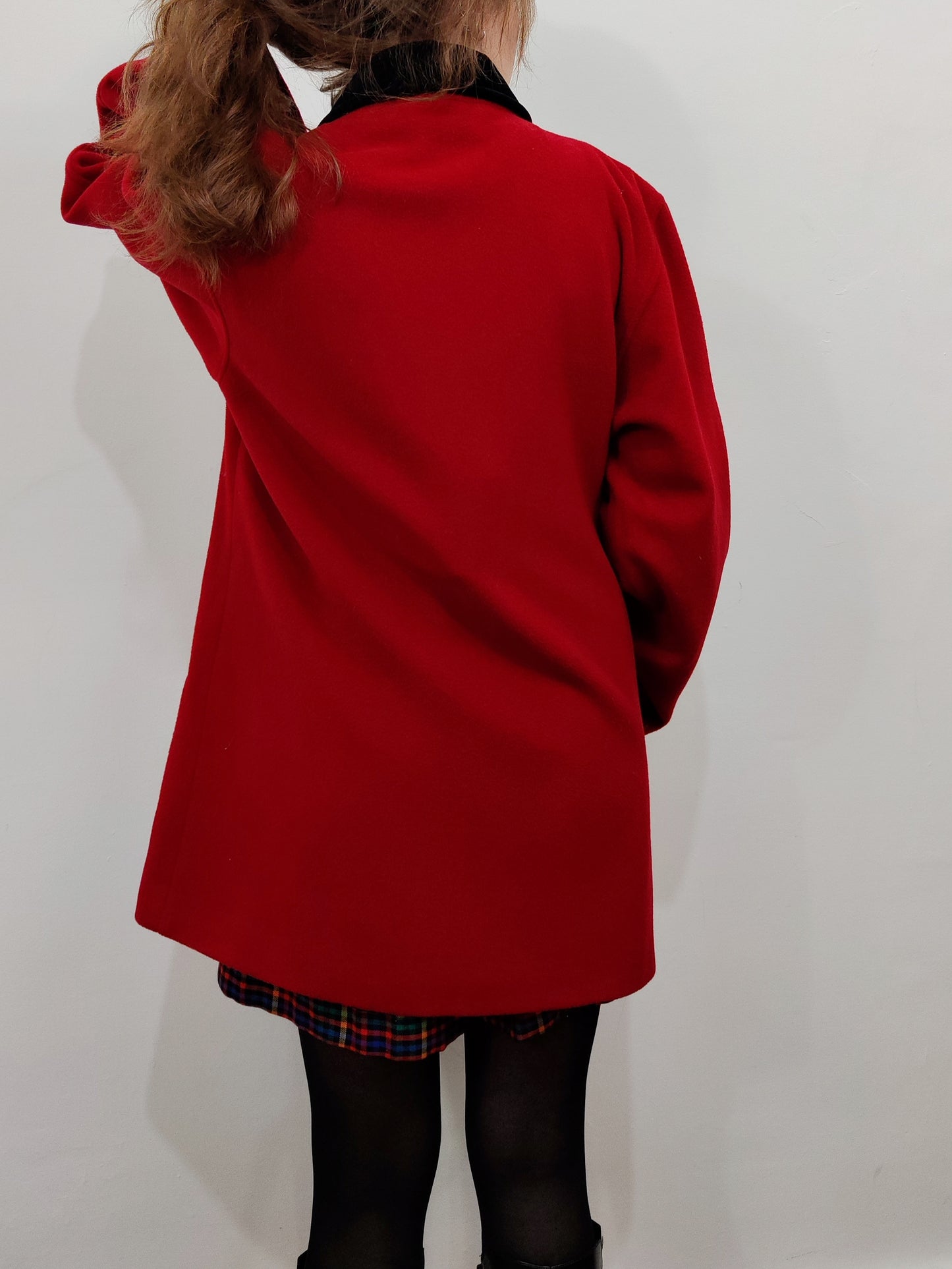 '80s 100% Virgin Wool Red Coat