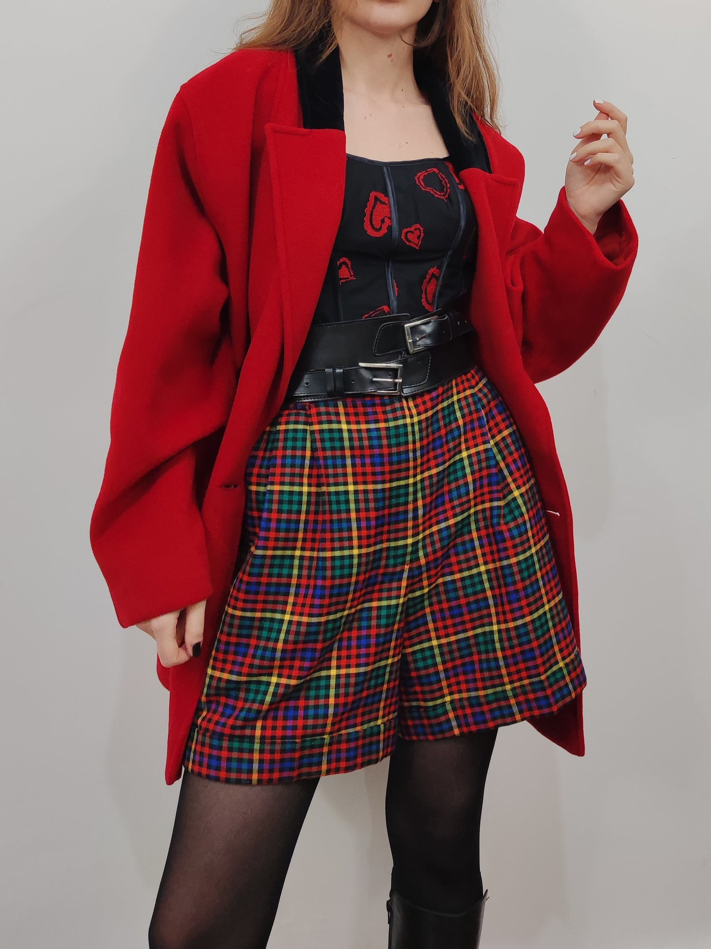 '80s 100% Virgin Wool Red Coat