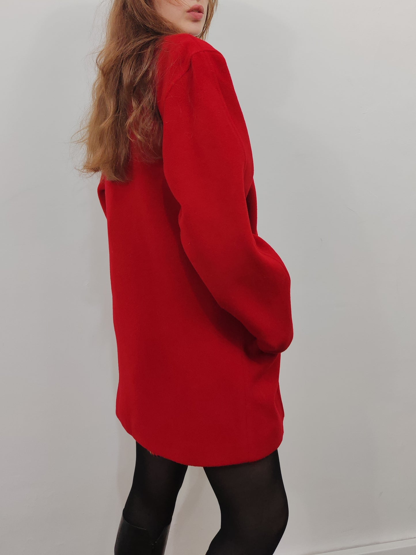 '80s 100% Virgin Wool Red Coat
