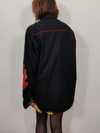 Vintage 100% Cotton Flames Shirt