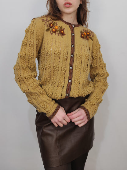 '80s Embroidered Cardigan