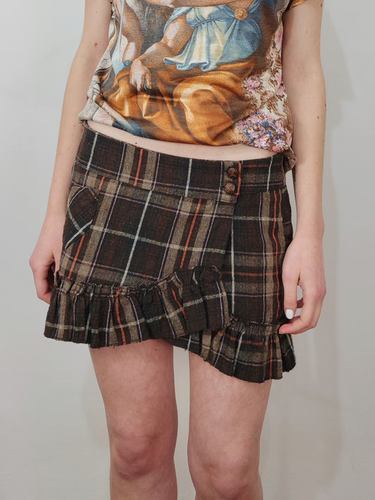 Vintage Checkered Mini Skirt