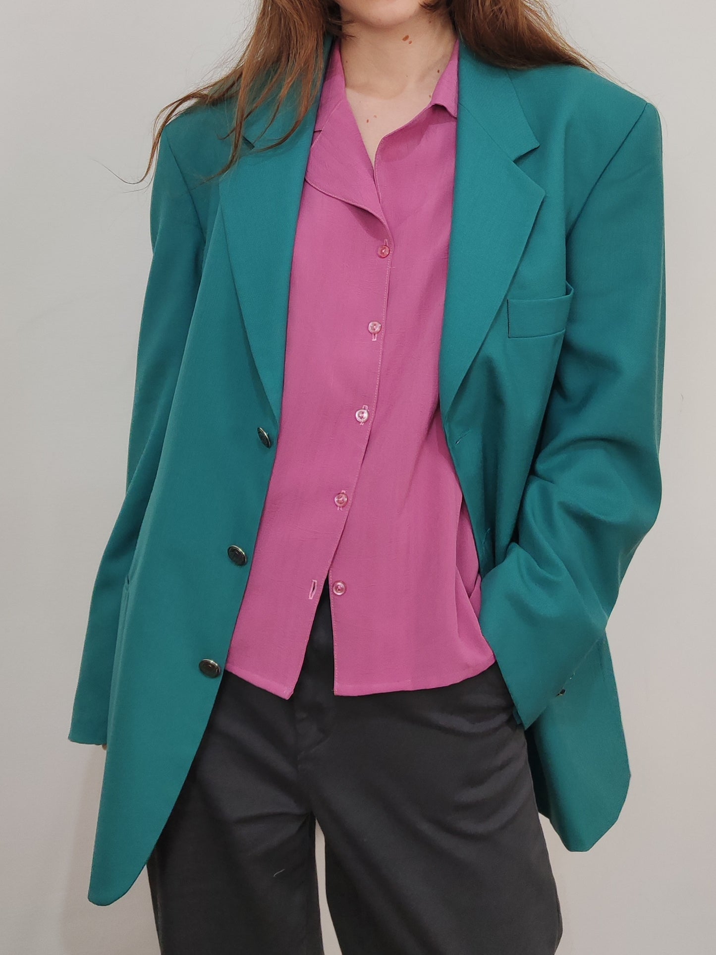 Vintage Pure Wool Oversized Blazer