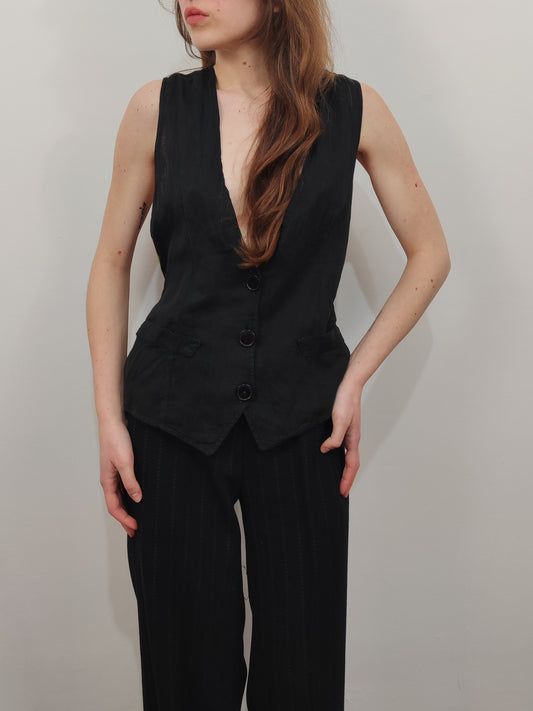 Linen Blend Vintage Vest