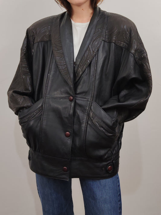 '80s Vintage Leather Bomber