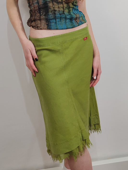Miss Sixty Linen and Cotton Skirt