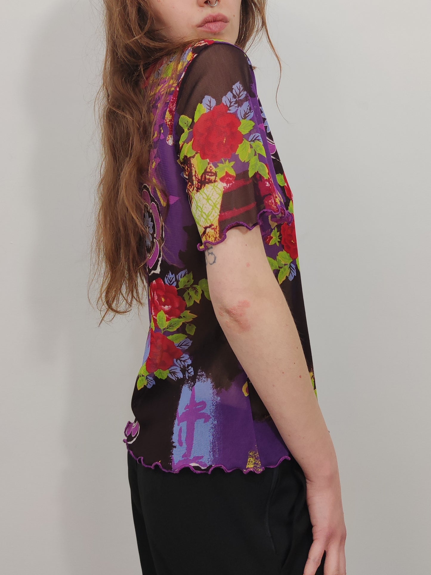 Lettuce-Hem Y2K Mesh Tee