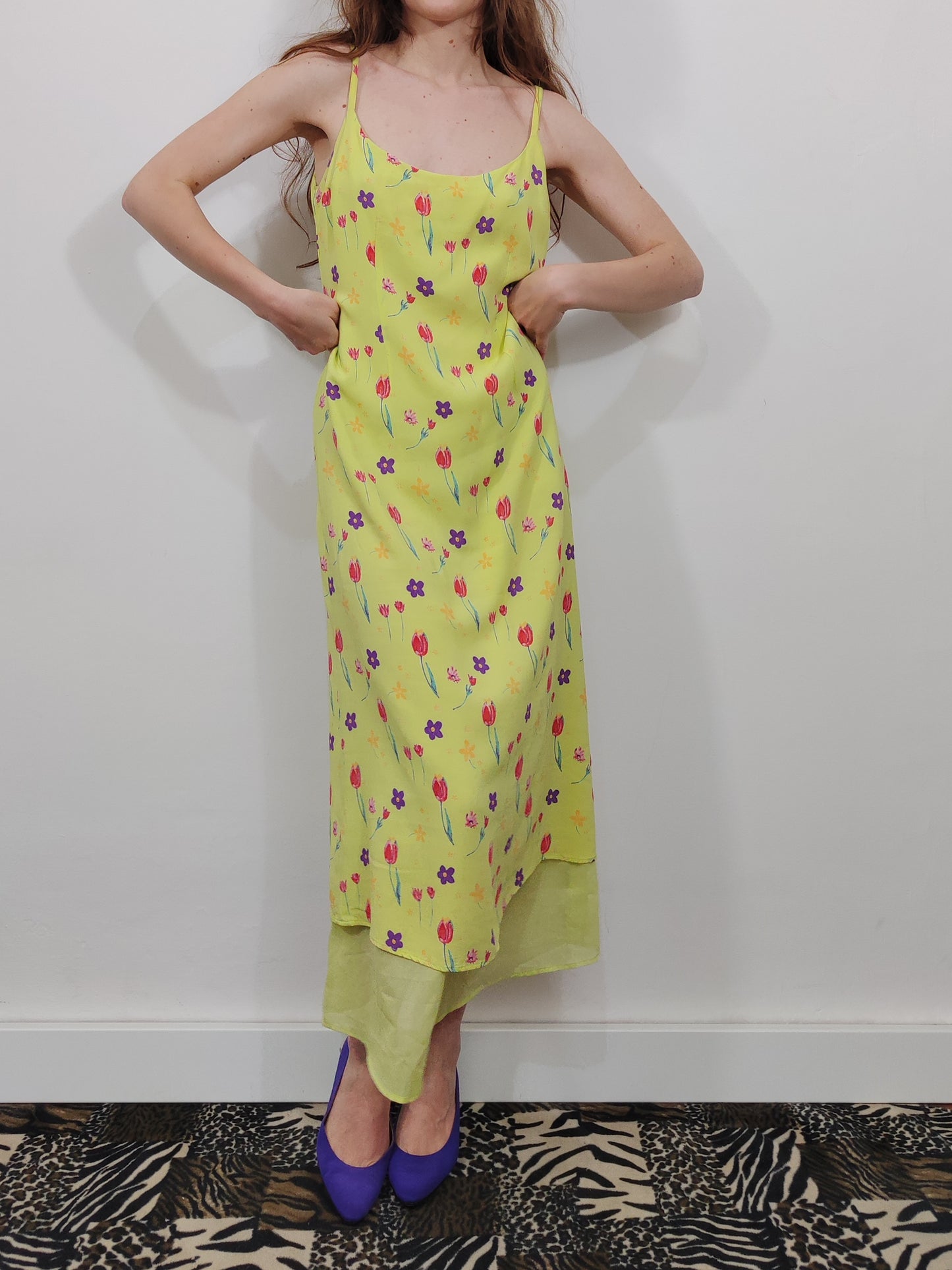 Vintage Floral Longuette Dress