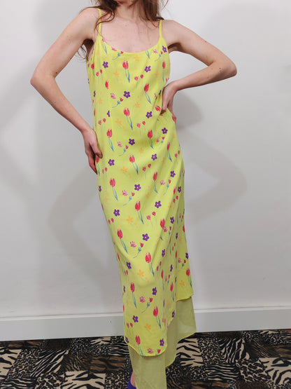 Vintage Floral Longuette Dress