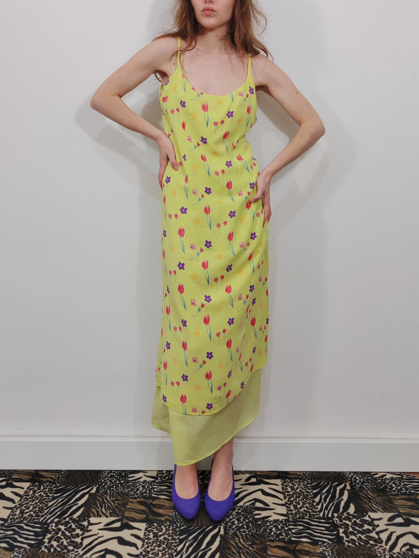 Vintage Floral Longuette Dress