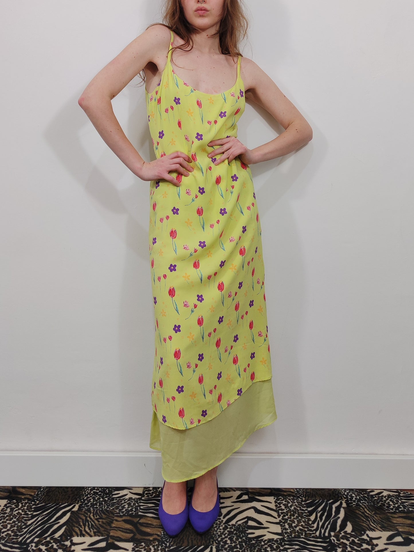 Vintage Floral Longuette Dress