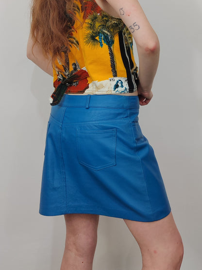 '90s Leather Mini Skirt