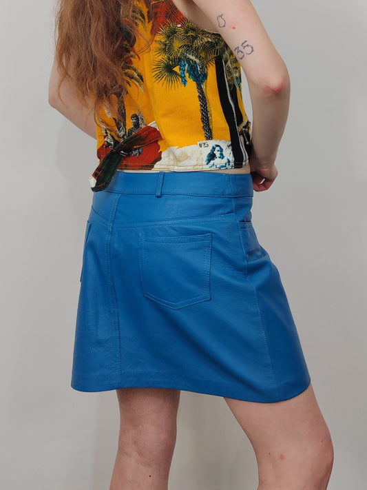 '90s Leather Mini Skirt