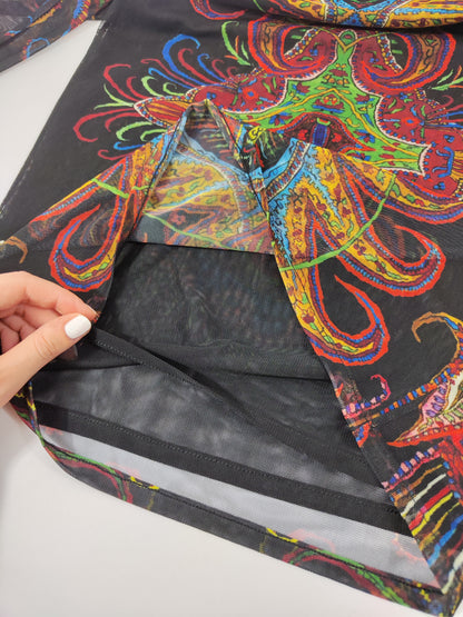 Christian Lacroix X Desigual Turtleneck Mesh Top