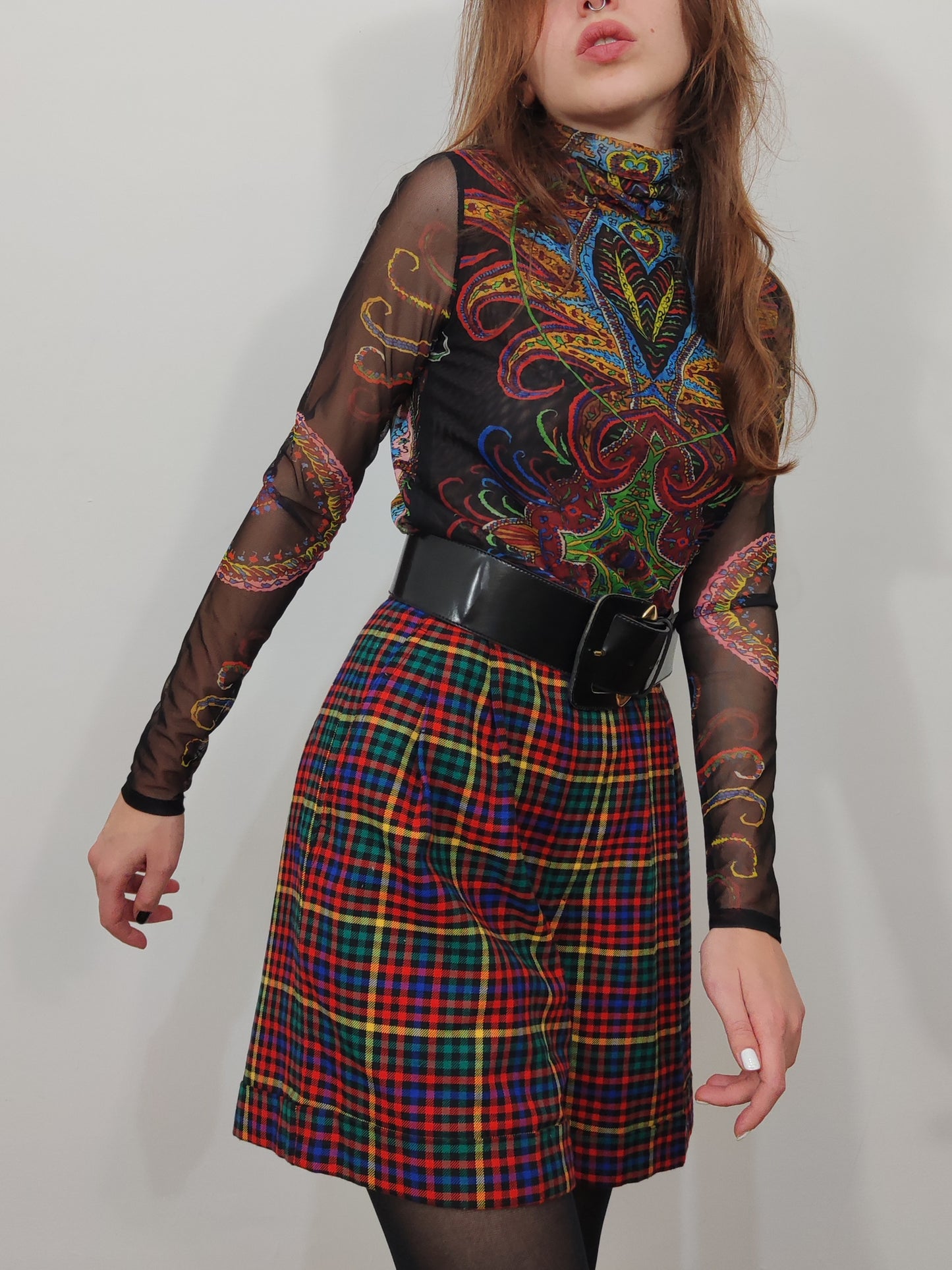 Christian Lacroix X Desigual Turtleneck Mesh Top