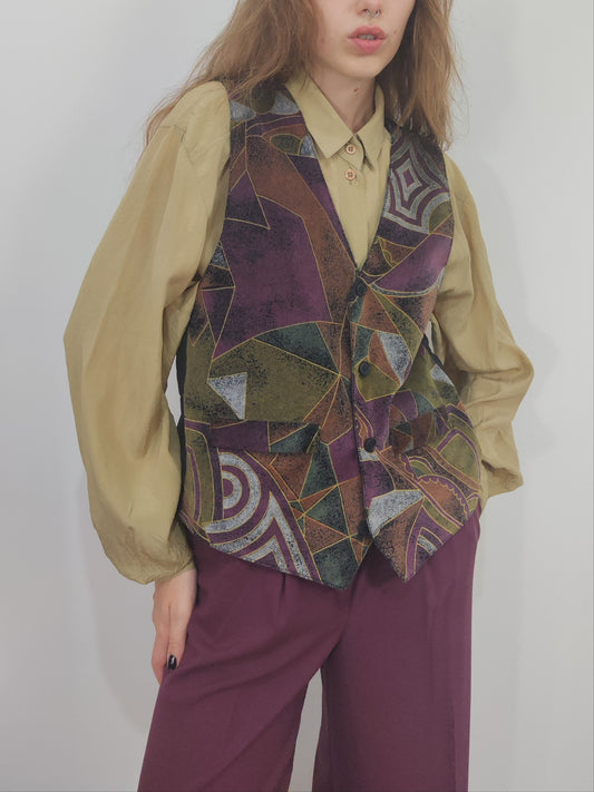 '80s Vintage Velour Vest