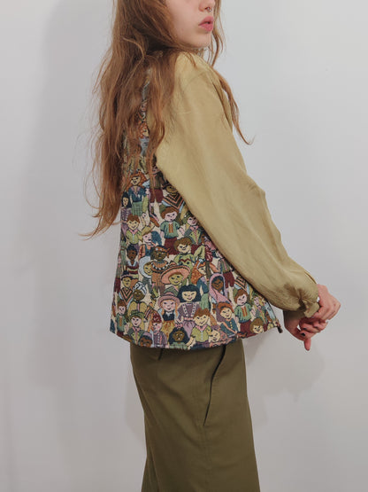 Children Of The World Vintage Tapestry Vest