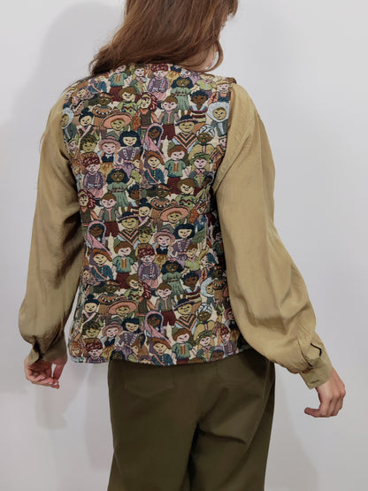 Children Of The World Vintage Tapestry Vest