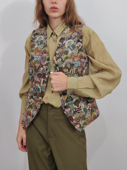 Children Of The World Vintage Tapestry Vest
