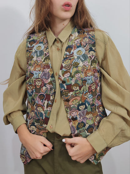 Children Of The World Vintage Tapestry Vest