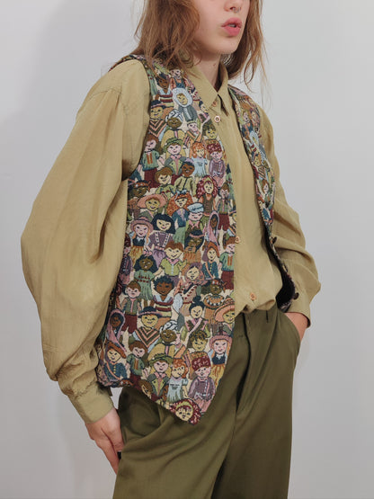 Children Of The World Vintage Tapestry Vest