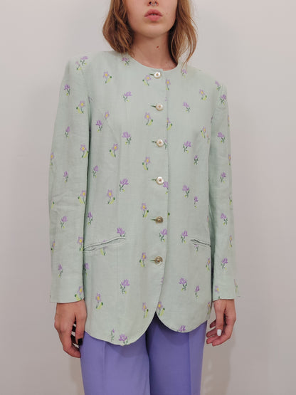 Vintage 100% Linen Blazer