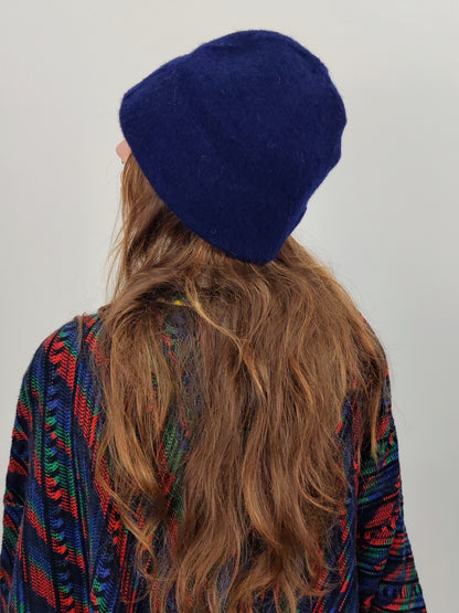 '80s Pure Wool Navy Cloche Hat