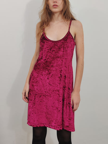 Vintage Velour Slip Dress