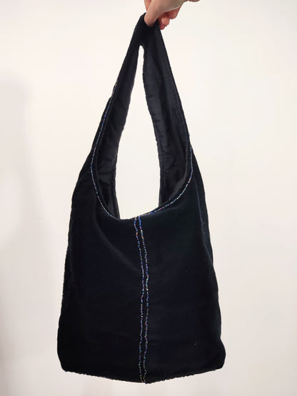 Vintage Velour Embroidered Bag