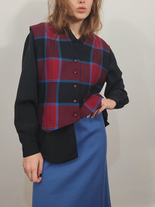 '80s Tailored Checkered Vest - Def.