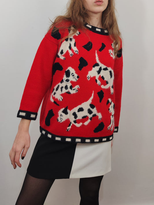 Derhy '80s Dalmatian Pullover