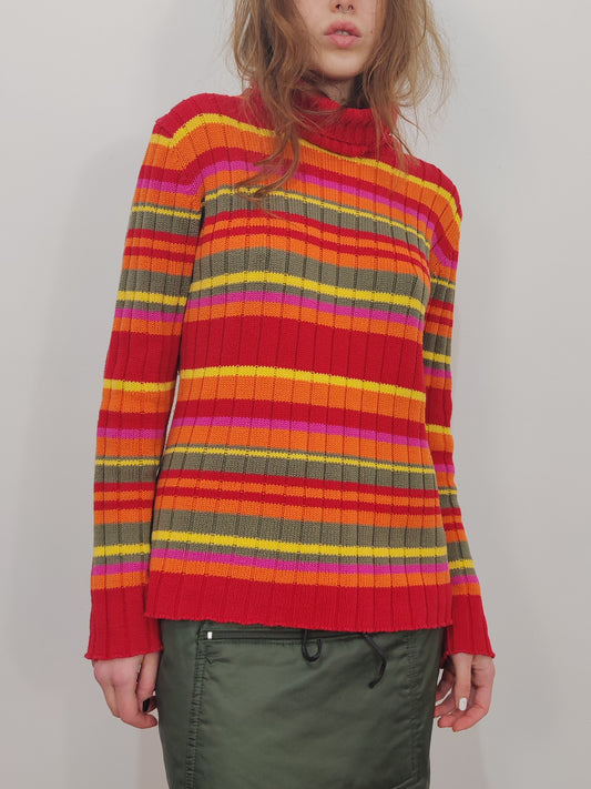 Turtleneck Striped Pull