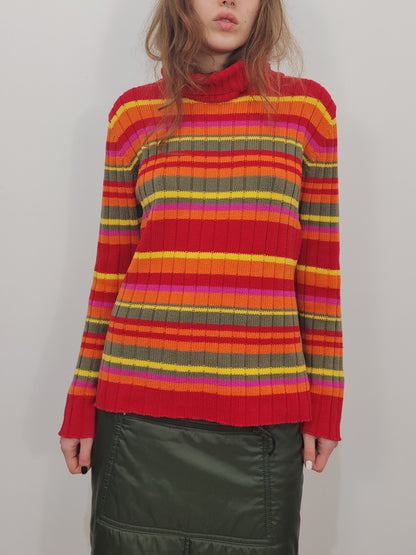 Turtleneck Striped Pull