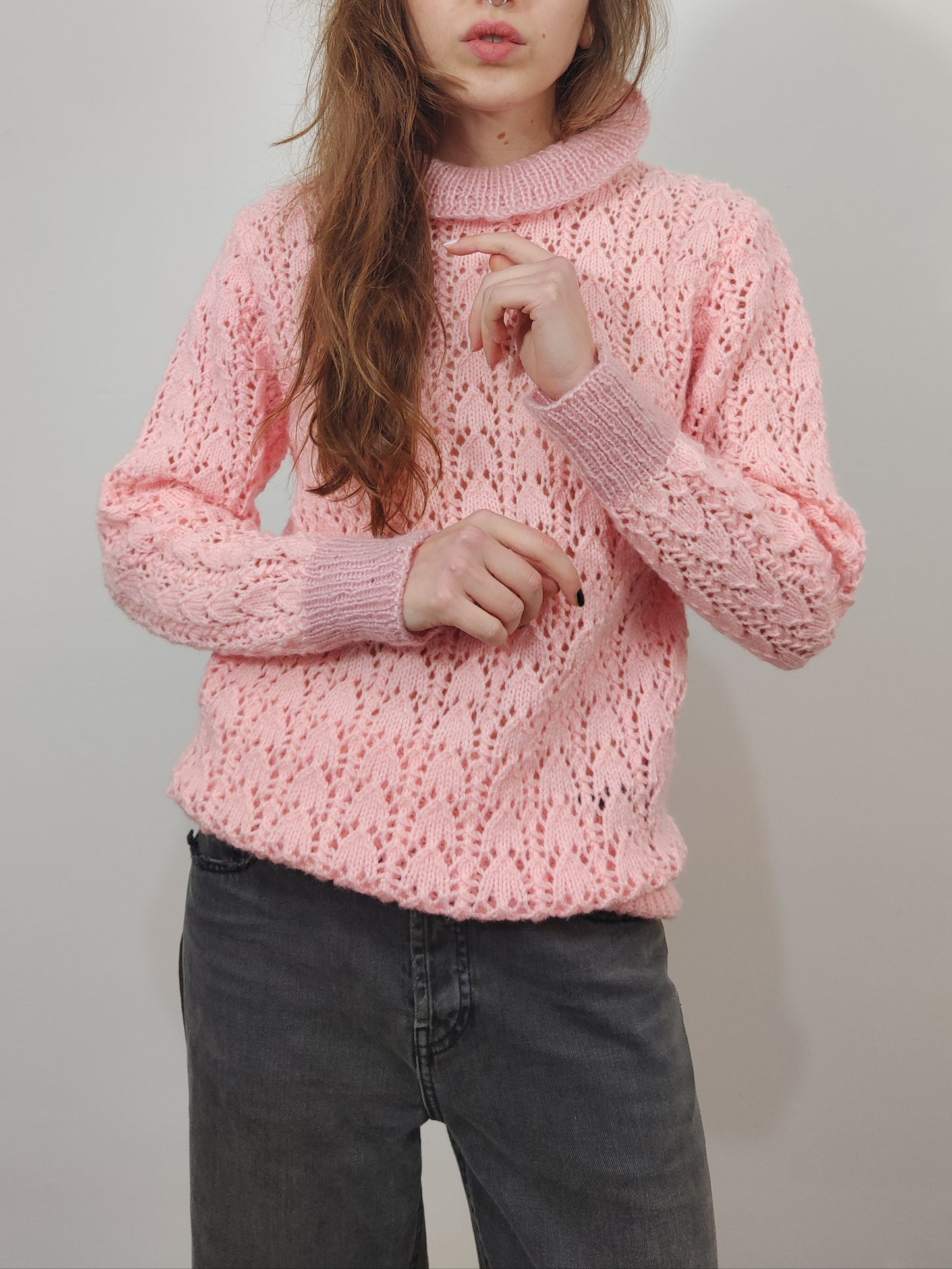 '70s Turtleneck Pink Pullover