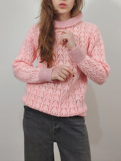 '70s Turtleneck Pink Pullover